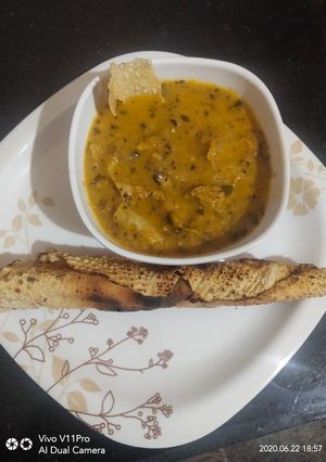 A picture of Papad Ki Sabzi.