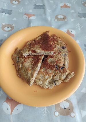 Una foto de Hotcake de banana, sin azúcar, para bebés