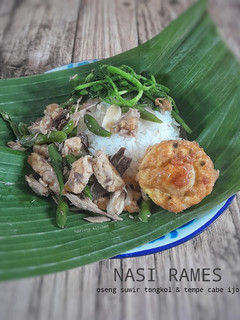 Foto resep Nasi Rames Oseng Suwir Tongkol & Tempe Cabe Ijo
