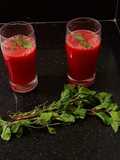 Rose and water melon juice