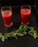 Rose and water melon juice