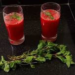 Rose and water melon juice