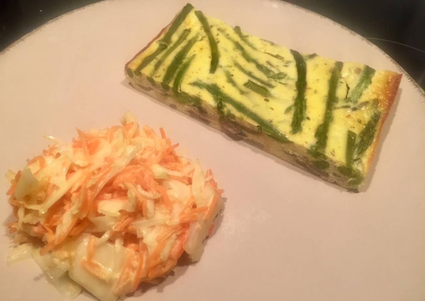 Quiche light asperges champignons sans pâte