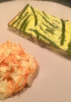 Une photo de Quiche light asperges champignons sans pâte