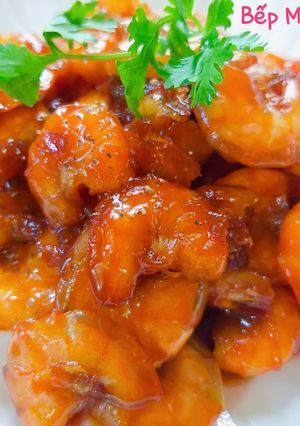 A picture of Sweet and Savory Caramelized Shrimp.