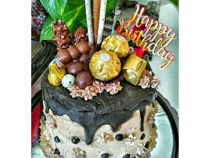 Cara Mudah Menyiapkan Resep  &amp;#34;Choco Drip Birthday Cake&amp;#34; yang Lezat, Bisa Manjain Lidah