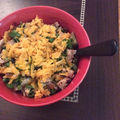 Chicken, broccoli, cheese & rice A picture of Chicken, broccoli, cheese & rice.