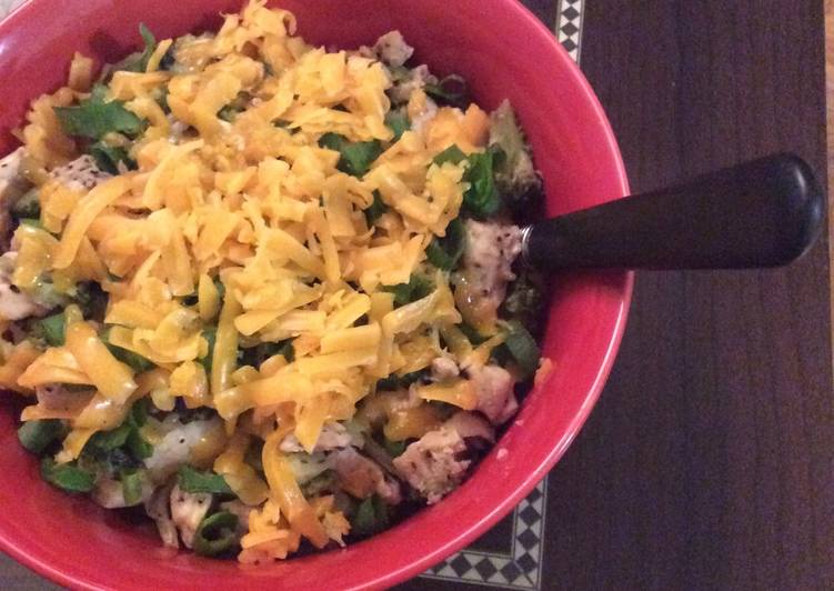 Steps to Make Any-night-of-the-week Chicken, broccoli, cheese &amp; rice