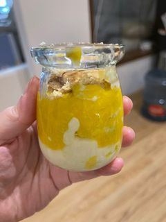 Foto resep Cheese cake mango/buah naga.. snack 1yo+