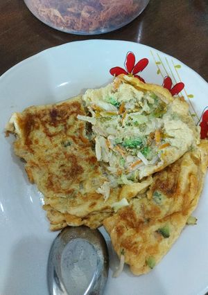 รูปของ ไข่เจียวเนื้อปูห่อผัก