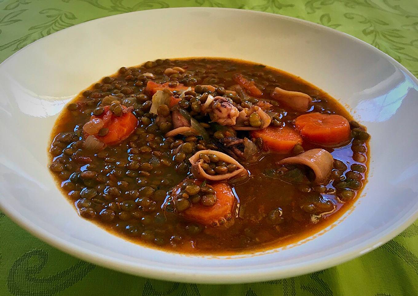 Lentejas con calamares