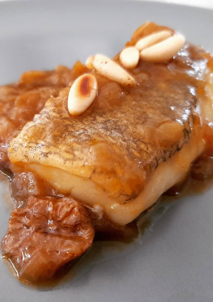 Una foto de Fricandó de bacalao