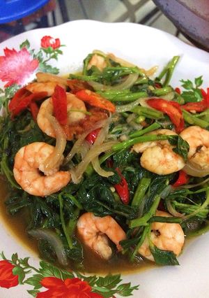 Foto resep Tumis kangkung udang