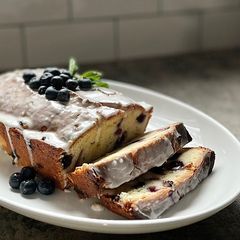 A picture of Blueberry Lemon Pound Cake.