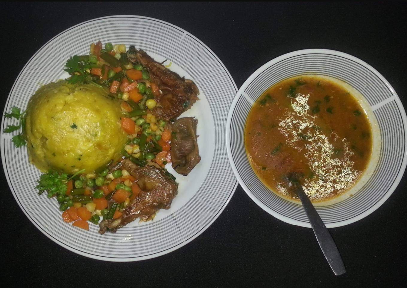 Step-by-Step Guide to Make Super Quick Homemade Matooke, Stirfried
Vegetables and Chicken #4WkChallenge