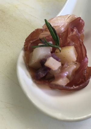 A picture of Roasted Prosciutto Fruit Cups.