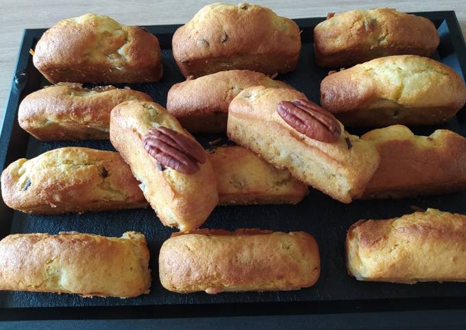 Minis cakes bananes/noix de pécan/pépites de chocolat 🍫