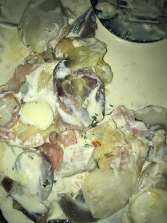 Una foto de Papas al horno con crema