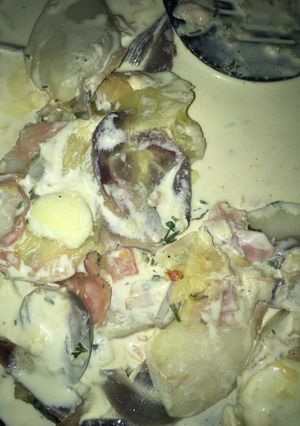Una foto de Papas al horno con crema