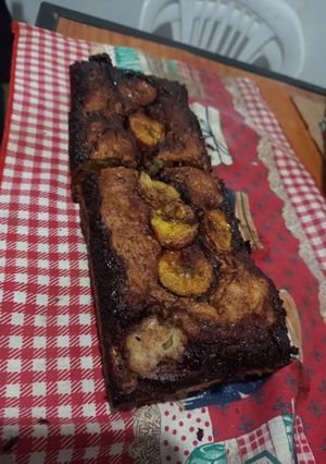 Una foto de Budín húmedo de banana y Nesquik