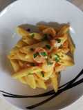 Penne con crema di zucca e gamberi 🎃🦐😋