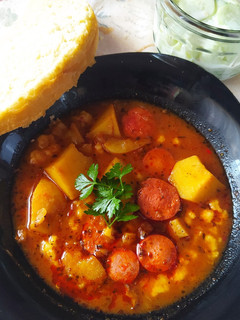 Paprikáskrumpli bográcsban recept fotója
