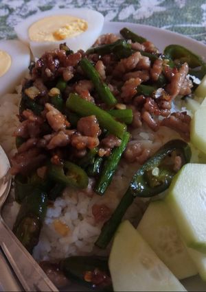 รูปของ หมูสับผัดพริกหน่อไม้ฝรั่ง