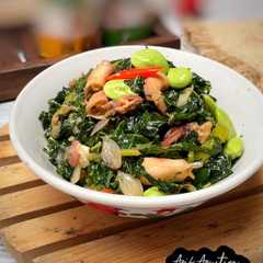Tumis Daun Pepaya Cumi Asin Pete-レシピのメイン写真