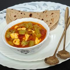 A picture of Paneer and Torai Ki Sabzi without Onion Garlic / Ridge Gourd and Paneer Ki Sabzi in 15 Minutes.