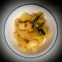 A picture of Kappa Ularthiyathu- tapioca sauteed.