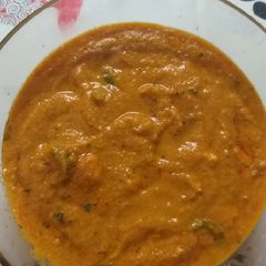 A picture of Paneer Capsicum Sabzi in Red Gravy.
