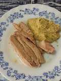 Filetes de melva con Crema de Garbanzos para untar (Hummus con tahini)