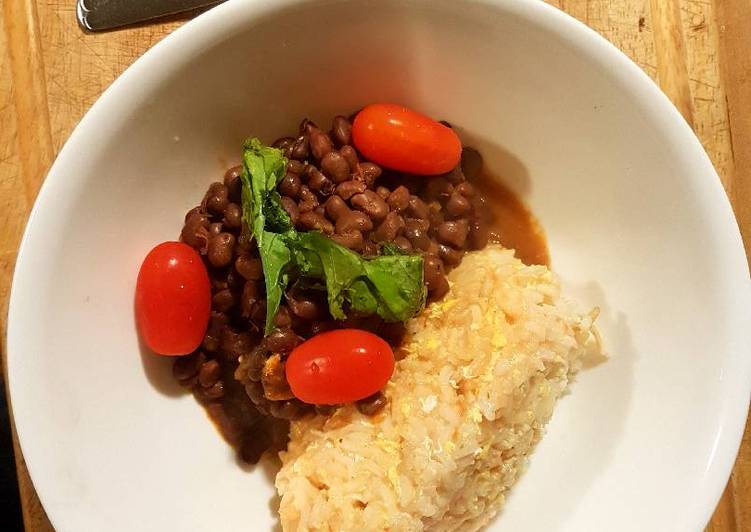 Simple Way to Make Any-night-of-the-week Rice Mayai served with lentils