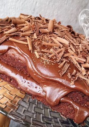 Foto de Bolo de Nescau com recheio de brigadeiro cremoso