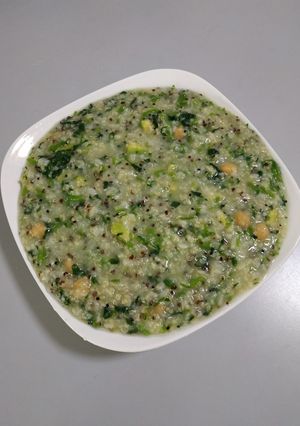 A picture of Five Grains Avocado Porridge with Watercress 西洋菜鳄梨五谷粥.
