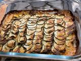 Gratin de courgettes et pommes de terre au lomo et roquefort