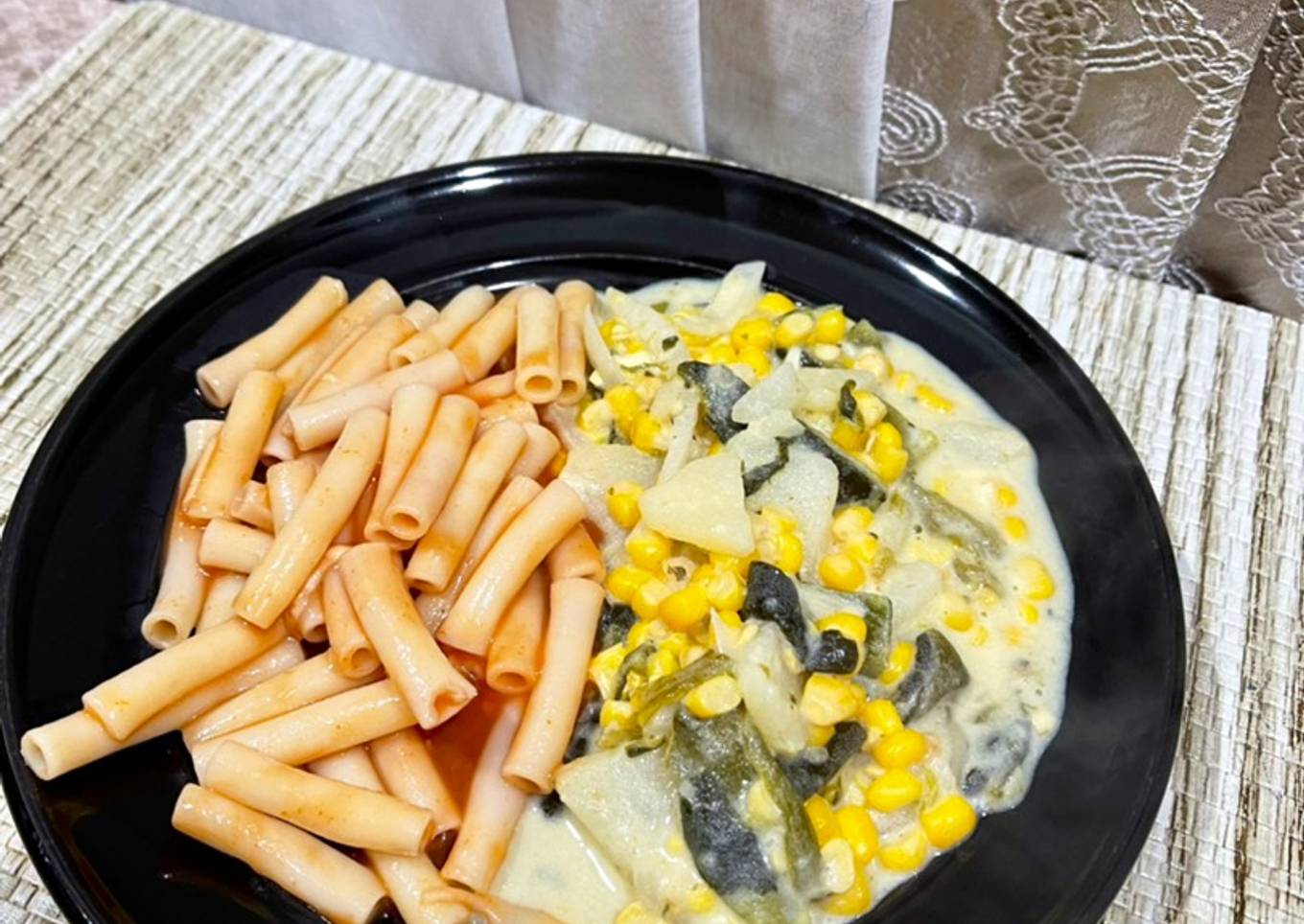 Rajas de chile poblano con papa