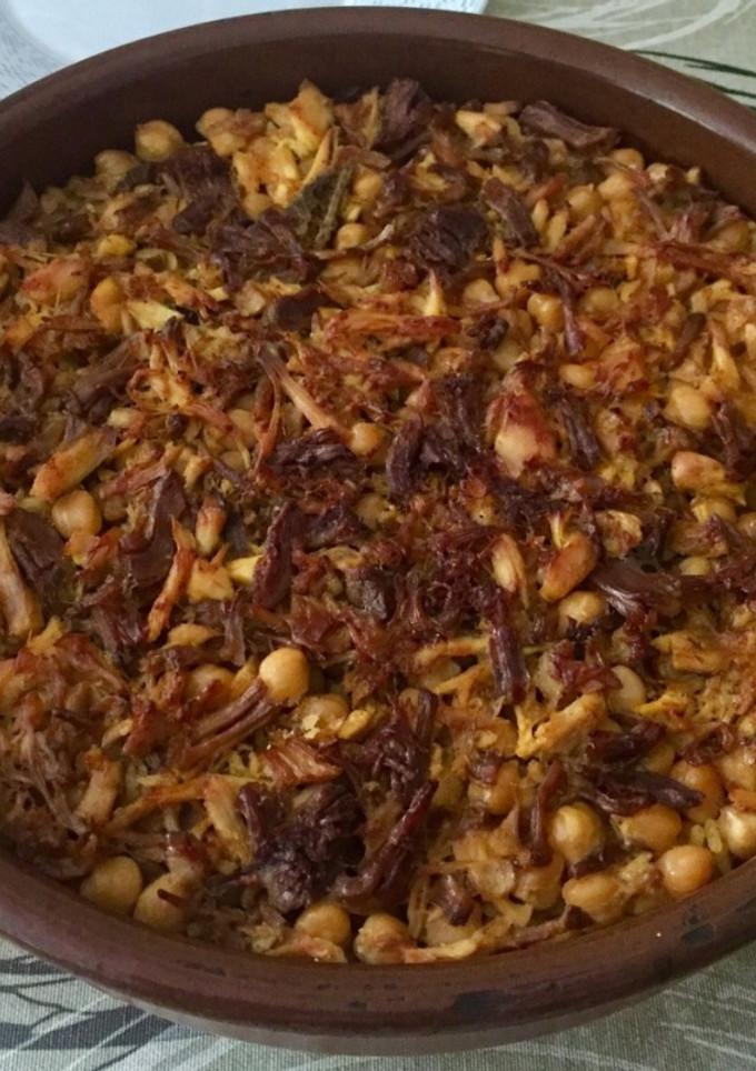 Una foto de Arroz al horno con carne del cocido