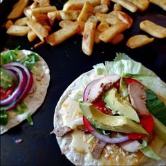 A picture of Sincronizada aka (Mexican sandwich).
