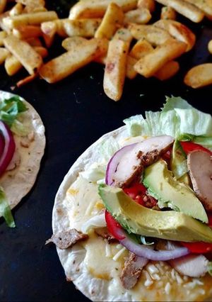 A picture of Sincronizada aka (Mexican sandwich).