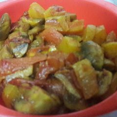 A picture of Mushroom gajar muli sabzi.