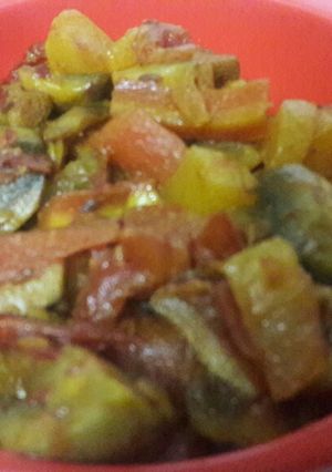 A picture of Mushroom gajar muli sabzi.
