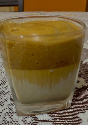 A picture of Dalgona Coffee : A Beautiful drink.