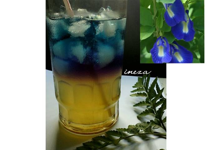 Resep: Es Teh Telang Lemon/nipis Rumahan