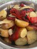 Papas al horno con cebolla y morrón