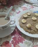 Panqueque de avena y banana sin huevo y sin azúcar al microondas