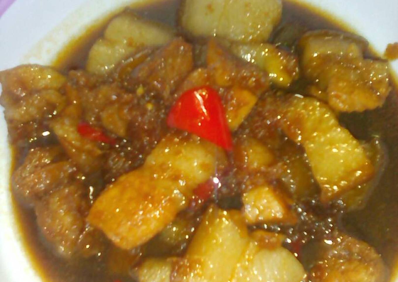 Pork cooked in soya sauce (Babi Masak Kecap)