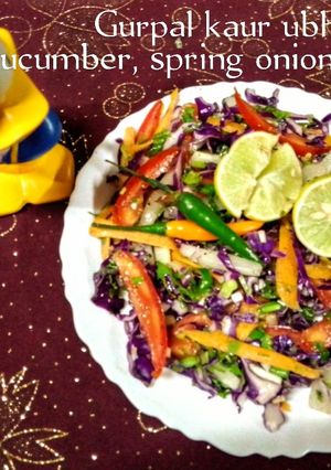 A picture of Cucumber spring onions salad 🥗.