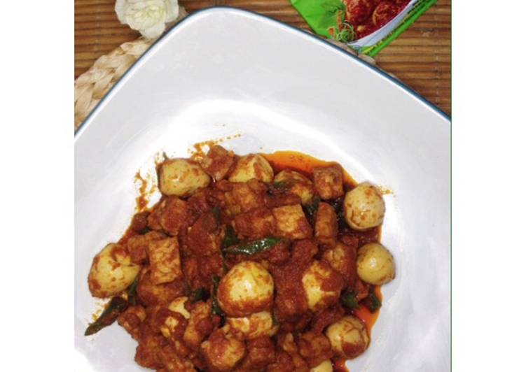 Balado Telur Puyuh dan Tempe