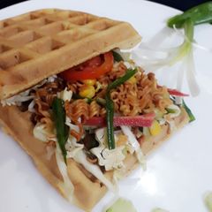 A picture of Crunchy salad in Waffle  #WokCooking.